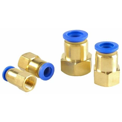 FLETéçA Pression Connexion Tube Raccord Adaptateur 6mm Tube Diamètre Externe Femelle Droit Pneumatique Connexion Connect Tuyau Raccord 5pcs(R1/2)