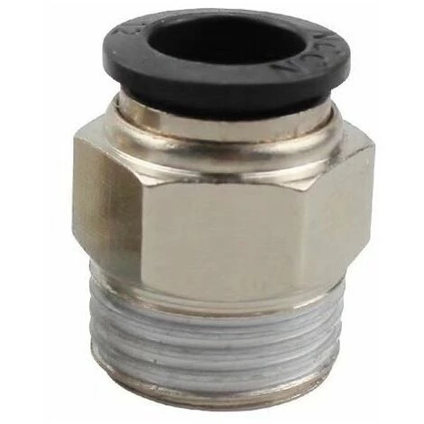 FLETéçA 8pcs Connecteur Rapide D'air Raccords Pneumatiques Connecteur Raccords Rapides Dia. 6mm Pour L'industrie Automatique(Noir,PT1/2)