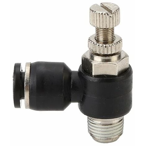 FLETéçA 2 Pièces Raccords Pneumatiques, Régulateur De Débit D'air, Avec Connexion Enfichable Et Filetage Extérieur Connecteur Rapide De Valve, Pour Outils Pneumatiques(4mm,R1/8 )