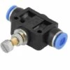 FLETéçA 2pcs Tuyau Papillon Push-in Régulateur De Vitesse Valve De Contrôle Pneumatique De Débit D'Air Connecteur De Vanne Raccord Rapide 8mm