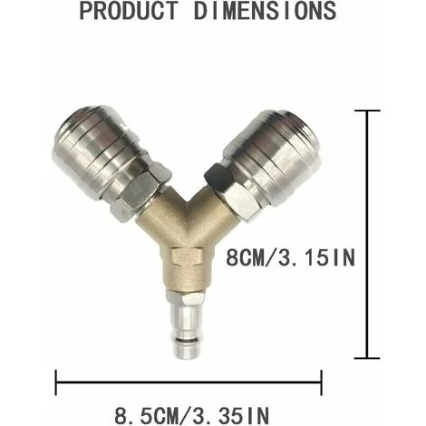 FLETéçA Distributeur D'air Comprimé, Connecteur D'air Comprimé, Interrupteur D'air Comprimé, Avec Deux Connecteurs Filetés 1/4 Pouce, En Laiton Antirouille, Entièrement Assemblé, Prêt à L'emploi â Image 3