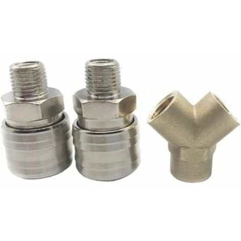 FLETéçA Distributeur D'air Comprimé, Connecteur D'air Comprimé, Interrupteur D'air Comprimé, Avec Deux Connecteurs Filetés 1/4 Pouce, En Laiton Antirouille, Entièrement Assemblé, Prêt à L'emploi â Image 5