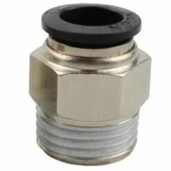 FLETéçA 10pcs Connecteur Rapide D'air Raccords Pneumatiques Connecteur Raccords Rapides Dia. 6mm Pour L'industrie Automatique（Noir,PT1/2）