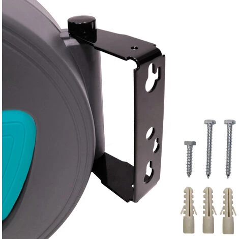 Froadp Enrouleurs De Tuyaux Automatique, Tuyau à Air Comprimé Enrouleur Avec 1/4" Butée De Flexible Et Raccord Rapide, Tambour De Tuyau Pivotant à 180° Montage Mural(15m, Gris) â Image 3