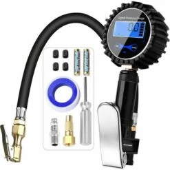 ENLENK Manomètre Jauge De Pression Des Pneus Numérique 200PSI Embout De Pistolet Gonflage Et Compresseur Avec L'écran LCD Pour Voiture Camion Moto Vélo