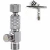 LADACèE Aérographe Coupleur à Déconnexion, Rapide Adaptateur De Connexion Avec Réglage Du Débit D'air, Raccord D' Air Brush BSP 1/8 Pouce
