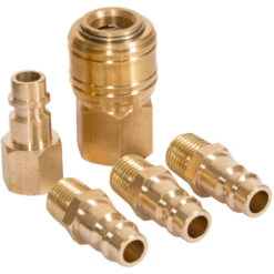 TECTAKE Raccords Pneumatiques Coupleur Femelle / Femelle En Laiton - Jaune