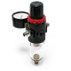WILTEC Régulateur De Pression D'air Avec Séparateur D'eau Et Manomètre Jusqu'à 7 Bar 9,51 Mm (1/8")