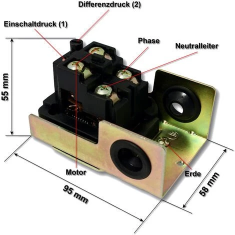 WILTEC Pressostat SK-5 230V 1-phase Pour Pompe Domestique Pompe Puits – Image 4