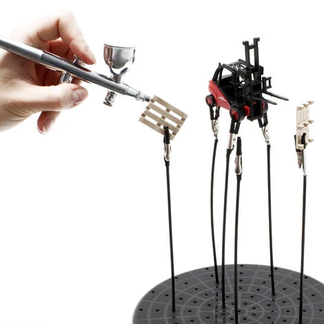 WILTEC Airbrush Plateau Support Outil 6 Bras Flexible Construction Modèles Station Aspiration – Image 5