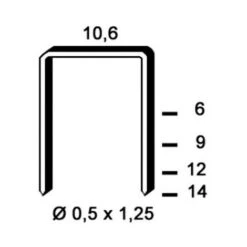 4 000 Agrafes Galvanisées PF-12 - 10,6 X 12 X D. 0,5 X 1,25 Mm - 6PF121 - Alsafix