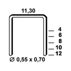 Blister De 1 000 Agrafes Galvanisées VX-08 - 11,30 X 8 X D. 0,55 X 0,7 Mm - 6VX081BL - Alsafix