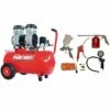 Compresseur Coaxial Silencieux 50L SIL850 PRODIF + Kit 8 Accessoires Raccords Rapides Pour Peindre, Gonfler, Souffler, Pulvérise